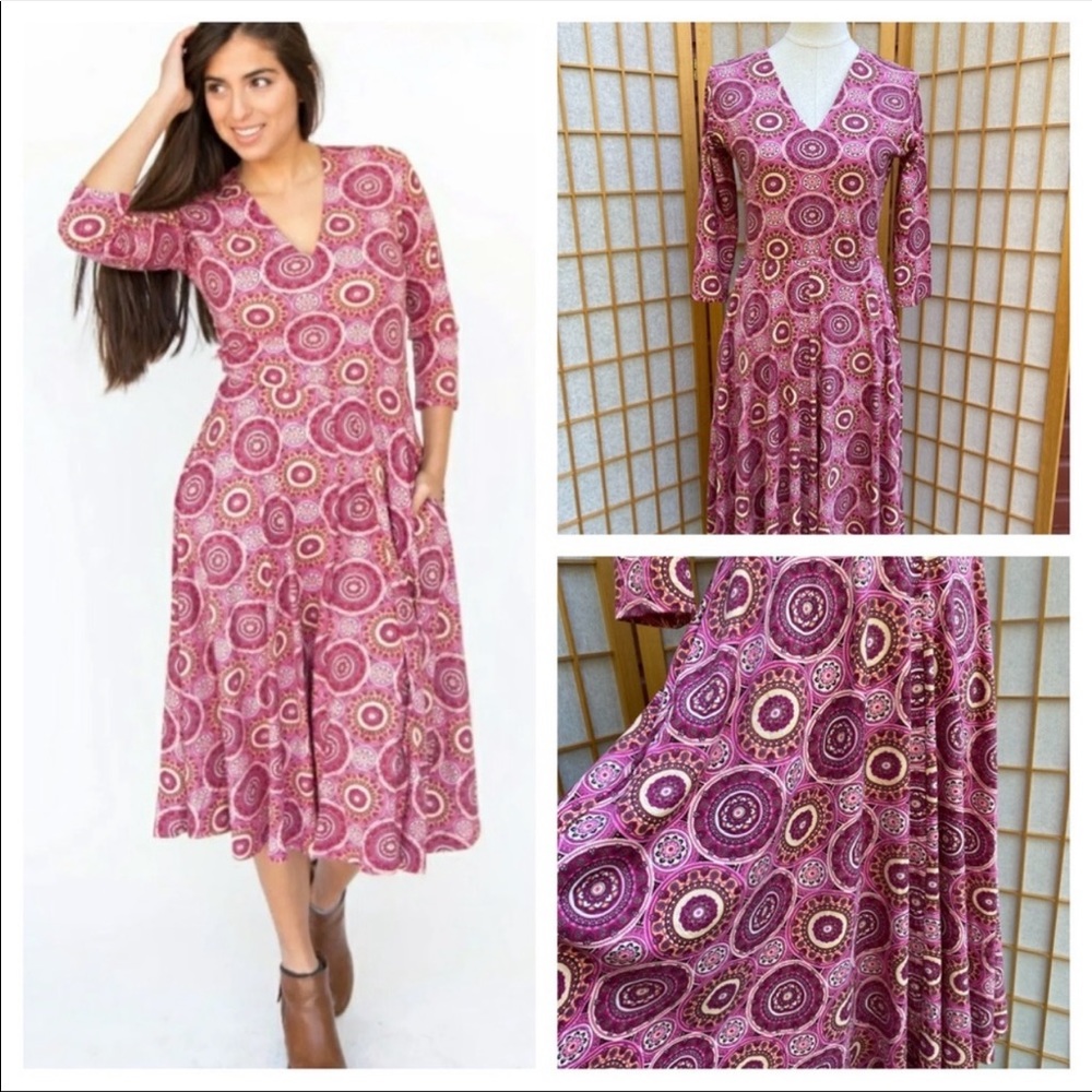 Agnes & Dora Fit & Flare Print Dress SZ M